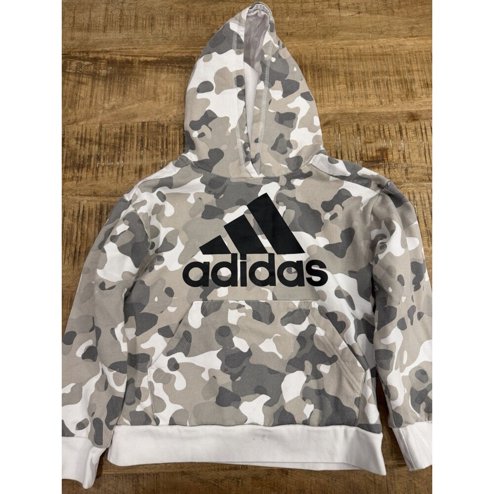 adidas Boys' Core Camo Allover‎ Print Pullover Hoodie Size 7/8